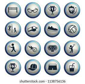 volleyball vector icons for web and user interface design