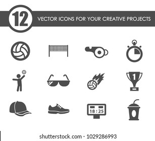 volleyball vector icons for your creative ideas
