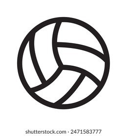 Volleyball Vector illustration with stroke line. Volleyball icon, vector, silhouette on white background. 
