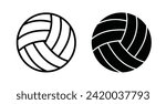 Volleyball vector line icon illustration.