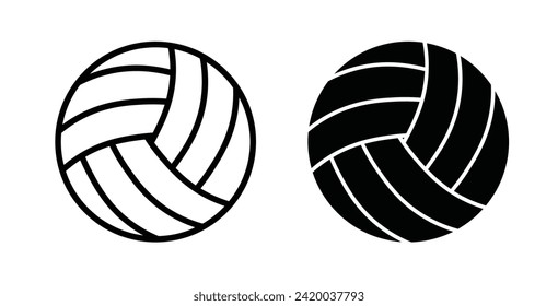 Ilustración del icono de la línea vectorial de voleibol.