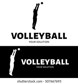 Volleyball vector logo. Brand's logo in the form of a volleyball player