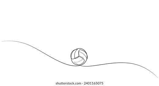 Volleyball vector one line drawing. single line illustration