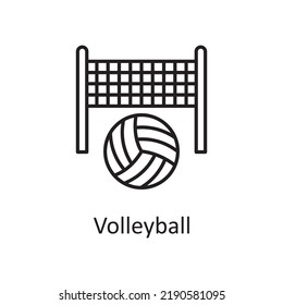 Volleyball vector outline Icon Design illustration. Sports And Awards Symbol on White background EPS 10 File