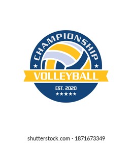Vector de voleibol, vector de logotipo deportivo