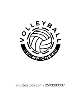 Volleyball vintage logo design template