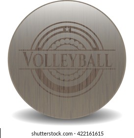 Volleyball vintage wood emblem