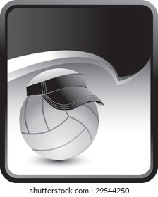 volleyball with visor on rip curl background