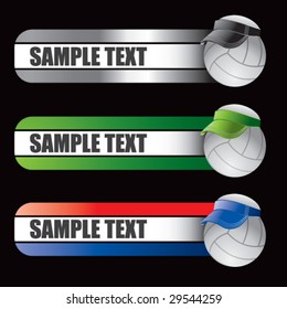 volleyball with visor on specialized banner
