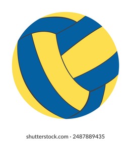 Volleyball or water polo ball flat icon isolated on transparent background