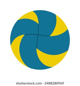 Volleyball or water polo ball flat icon isolated on transparent background