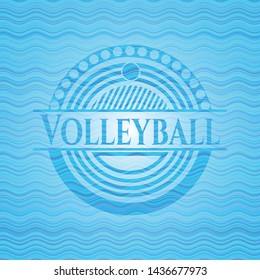 Volleyball water wave concept style badge. Vector Illustration. Detailed.