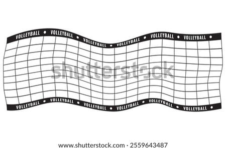 Volleyball Wavy Net Vector. Sport Illustration. Sports Concept. Player. Athlete.