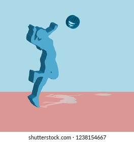 volleyball woman player. 3d