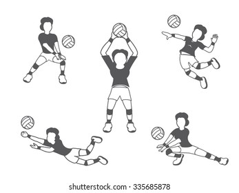 Volleyball woman player set