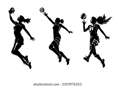 volleyball woman player. volleyball silhouettes