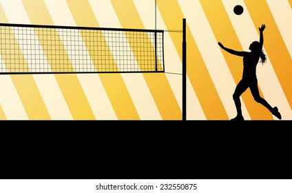 Volleyball woman player vector background concept