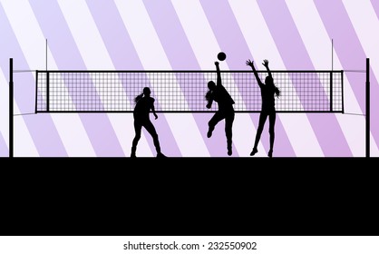 Volleyball woman player vector background concept