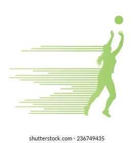 Volleyball woman player vector background concept