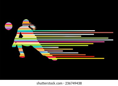 Volleyball woman player vector background concept