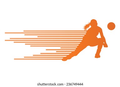 Volleyball woman player vector background concept