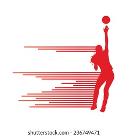 Volleyball woman player vector background concept