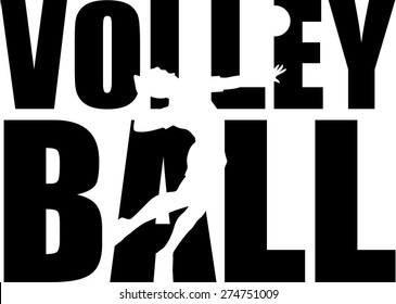 Volleyball Word with player