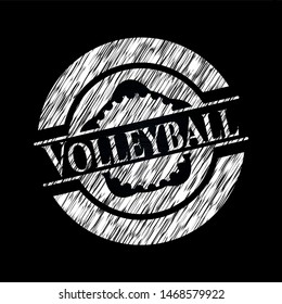 Volleyball written with chalkboard texture. Vector Illustration. Detailed.