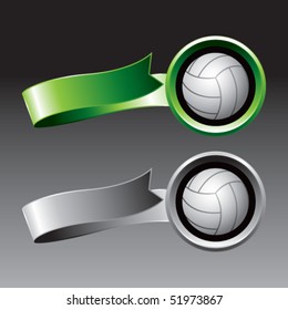 volleyballs green and gray ribbons