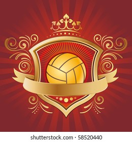 volleyball,shield,crown,abstract background