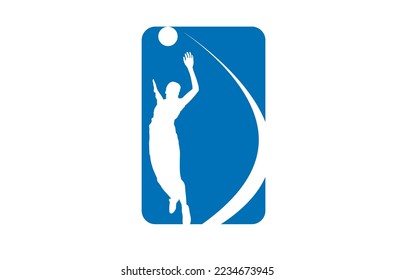 volly ball silhouette high vector