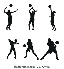 Volly ball team work event vector silhouette design logo illustration