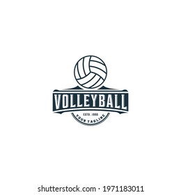 Vollyball Sport Logo Design White Background Stock Vector (Royalty Free ...