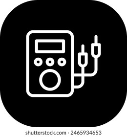 Volmeter measurement icon with black filled line outline style. electric, voltmeter, technology, electronic, voltage, electricity, electrical. Vector Illustration