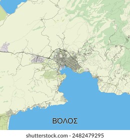 Volos, Greece map poster art