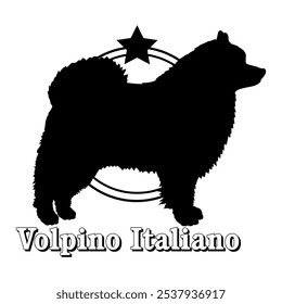 Volpino Italiano perro silueta, perro, razas de perro, logotipo, Vector, silueta, diseño de logotipo, animal, ilustración, icono, signo, diseño, negro, símbolo, mascota