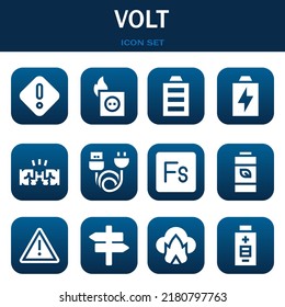 volt icon set. Vector  illustrations related with Danger, Plug and Full battery