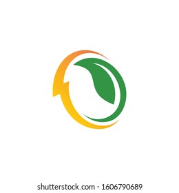 volt leaf logo design vector
