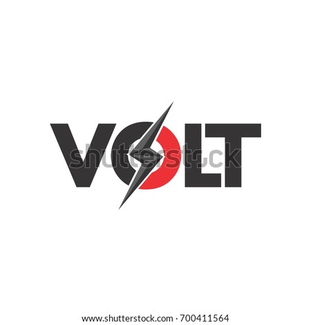 VOLT letter with lightning storm logo design vector