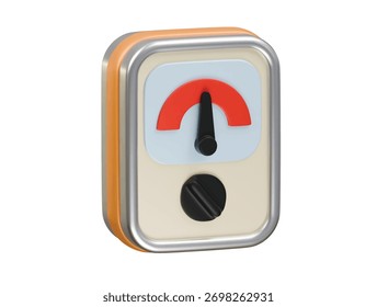  Icono de medidor de voltaje Ilustración 3D Render