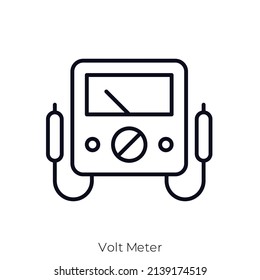 Volt Meter Icon. Outline Style Icon Design Isolated On White Background