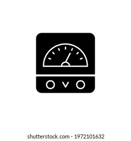 Volt Meter Icon Vector Illustration. Volt Meter Icon Glyph Style Design. Isolated On White Background