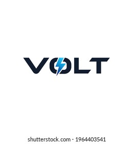 Volt Power Logo Design With Font Stylized