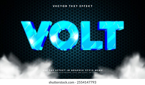 Volt thunder flash lightning editable text effect template Design