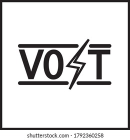 VOLT vector logo with letter L transformed by symbol of lightning or electricity.