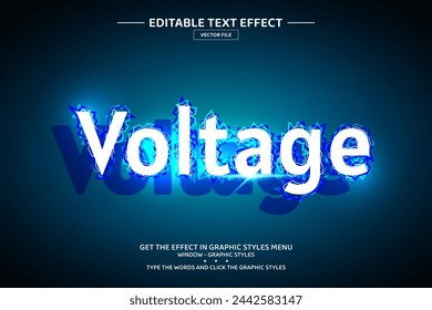 Voltage 3D editable text effect template