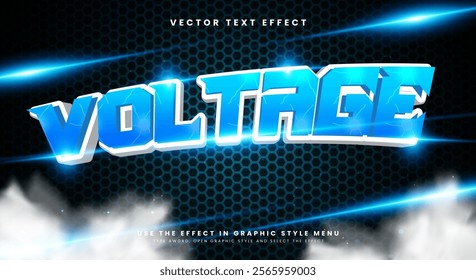 Voltage 3D editable text effect template Suitable for thunder theme