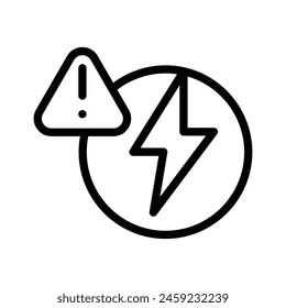 voltage allert, electricity allert outline icon pixel perfect vector design good for website and mobile app