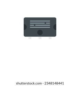 Vector plano del icono de carga de voltaje. Regulador eléctrico. Transformador de energía aislado