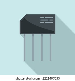 Voltage circuit icon flat vector. Electric regulator. Power diode